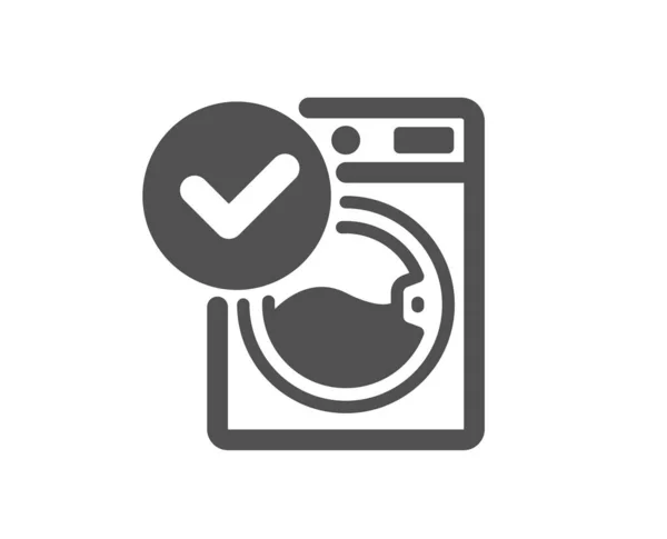 Icono Lavadora Lava Letrero Símbolo Limpiador Lavable Estilo Plano Clásico — Vector de stock