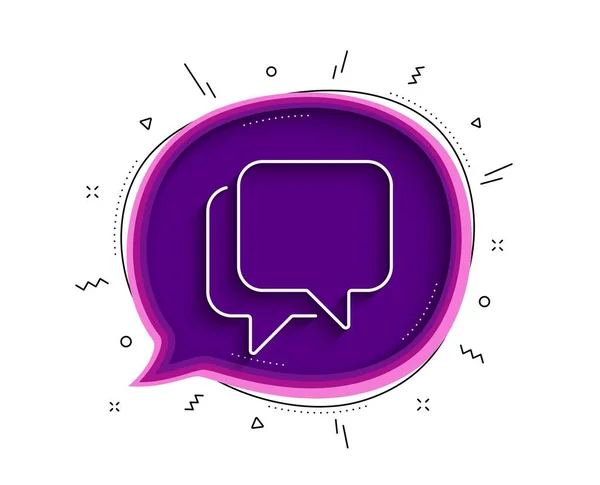 Talk bubble line icon. Chat bubble with shadow. Speech bubble sign. Chat message symbol. Thin line talk bubble icon. Vector