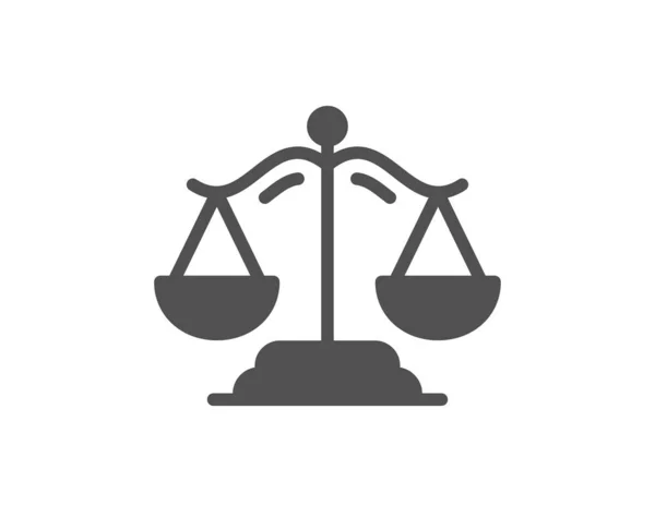 Justicia Escala Icono Señal Escala Juicio Símbolo Legal Estilo Plano — Vector de stock