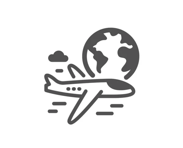 Icono Viaje Global Signo Vuelo Internacional Símbolo Viaje Online Estilo — Archivo Imágenes Vectoriales