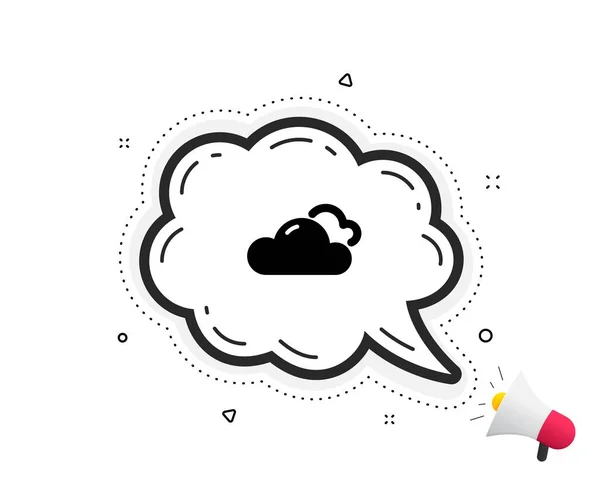 Cloudy Weather Icon Quote Speech Bubble Clouds Sign Sky Symbol — Stock Vector