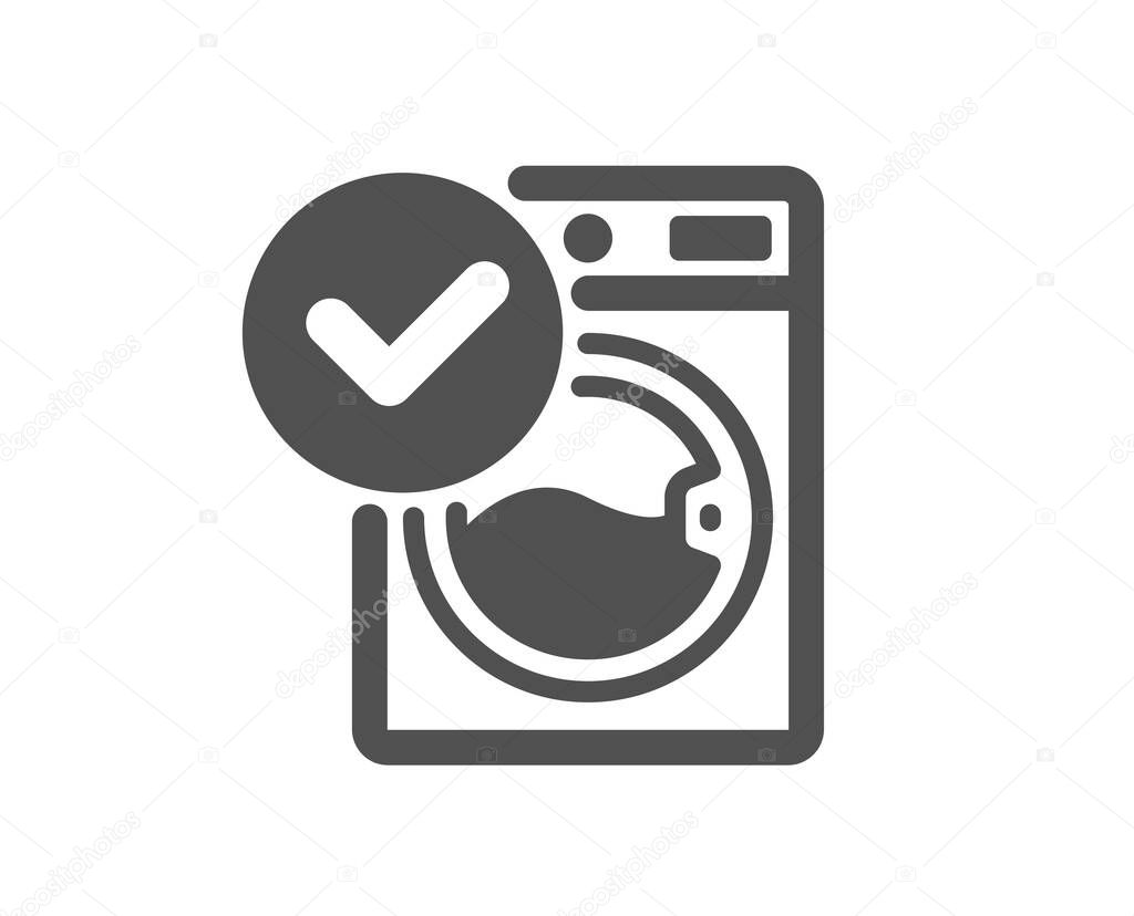 Washing machine icon. Wash laundry sign. Washable cleaner symbol. Classic flat style. Quality design element. Simple washing machine icon. Vector
