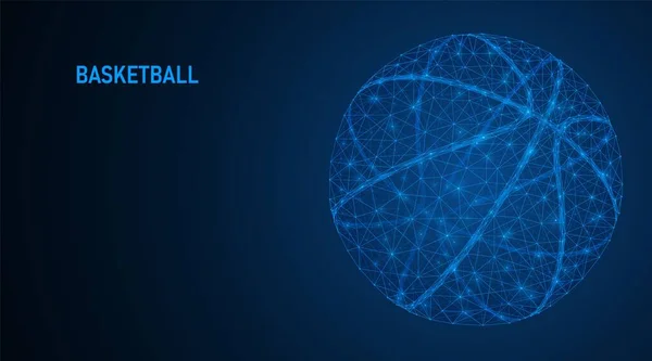 Abstracto Una Pelota Baloncesto Estructura Conexión Líneas Puntos Forma Una — Archivo Imágenes Vectoriales