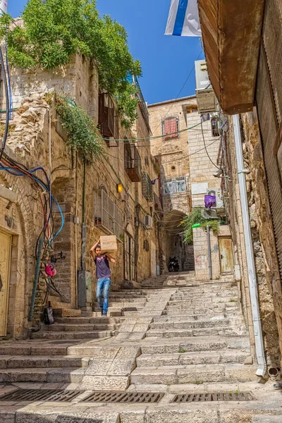 Strada stretta nella Città Vecchia Gerusalemme — Foto Stock