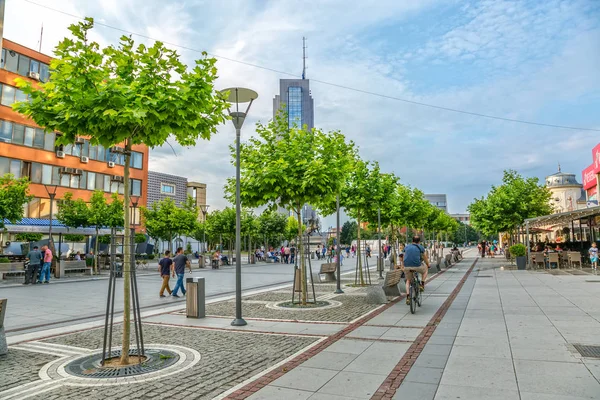 Mother Teresa street in Pristina — Stock Photo, Image