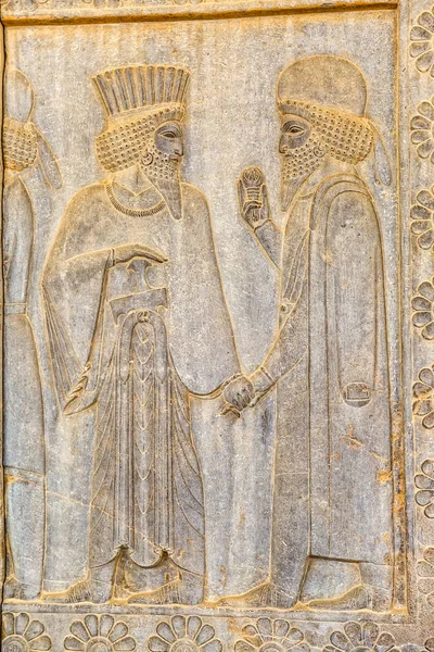 Noblemen relief detail Persepolis — Stock Photo, Image
