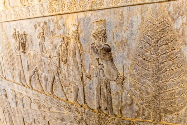 Résidents de l'empire historique avec des animaux à Persépolis — Photo