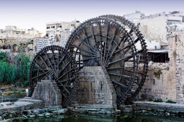 Hama ahşap norias Suriye