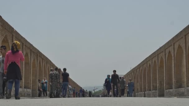 Мост Хаджу Исфахан — стоковое видео