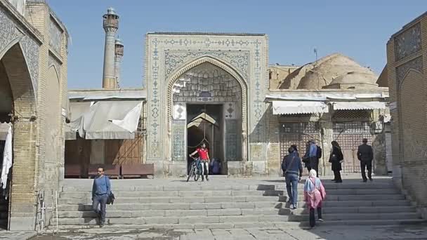 Jameh Mezquita de Isfahán entrada — Vídeos de Stock