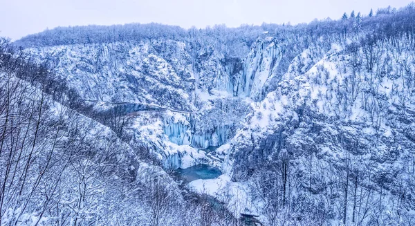 Plitvice lakes winter — Stock Photo, Image