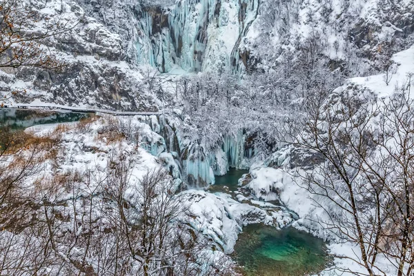 Plitvice Gölleri kış manzarası — Stok fotoğraf