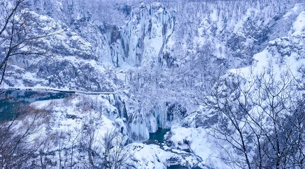 Plitvice Gölleri kış manzarası — Stok fotoğraf