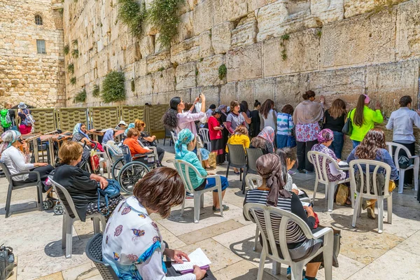 Mulheres do Muro Ocidental lado Jerusalém — Fotografia de Stock