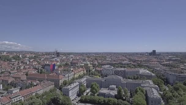 Zagreb centro de la ciudad aérea — Vídeo de stock