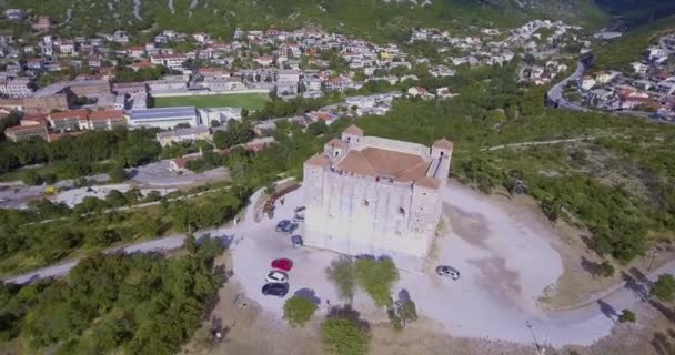 Senj Nehaj Fortress aerial — Stock Video