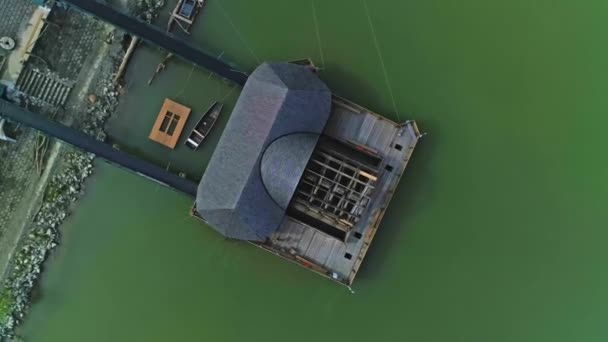 Osijek oude molen luchtfoto — Stockvideo