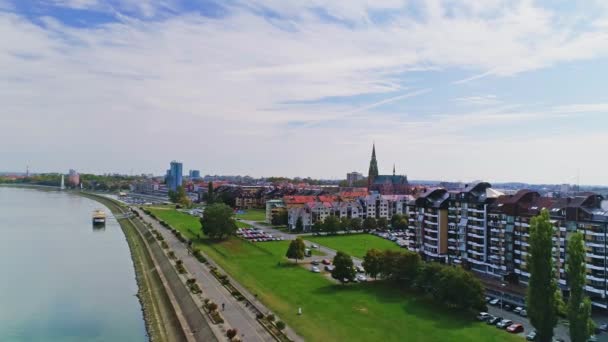 Osijek stad luchtfoto — Stockvideo