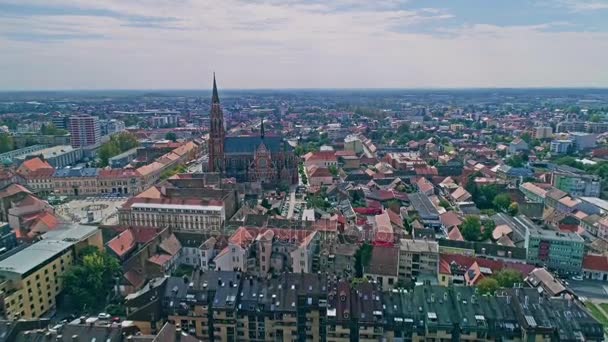 Město Osijek letecké — Stock video