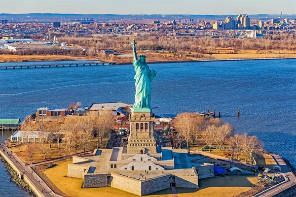 New York Freiheitsstatue Antenne — Stockfoto