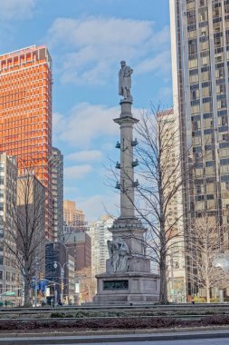 New York Kolomb Çemberi Kışın anıtı