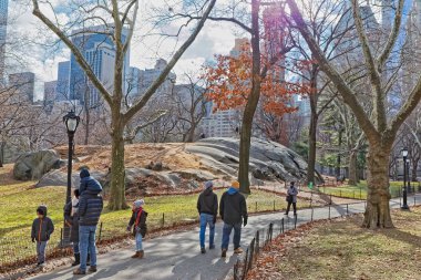 Kış aylarında New York Central Park geçit