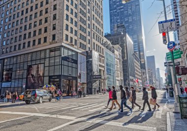 New York Manhattan Beşinci Cadde Kış Saati