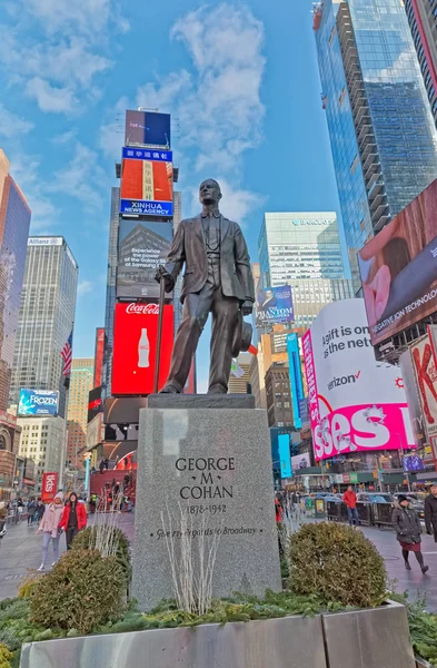 New York Times Square George Cohan statue — Stock Photo, Image