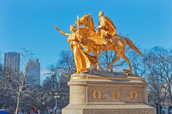 New york central park sherman Memorial Skulptur — Stockfoto