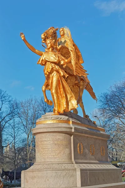 Nueva York Central Park Sherman Memorial escultura — Foto de Stock