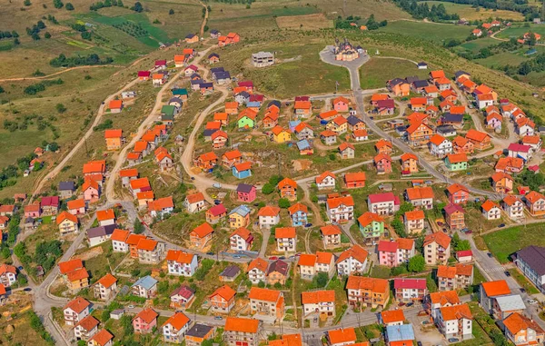 Casas residenciais vista aérea — Fotografia de Stock