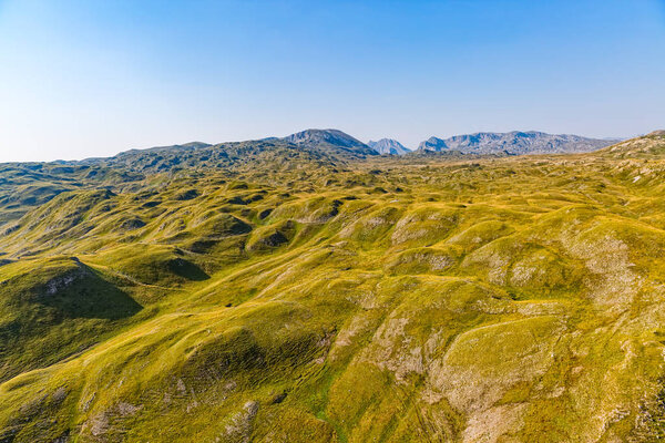 Montenegro mountains at sunrise - aerial