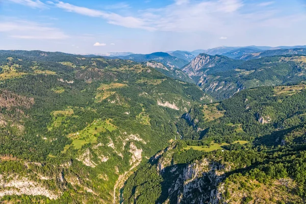 Montenegro mountains helicopter aerial view — Stock Photo, Image
