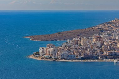 Arnavutluk 'ta Sarande Kodrra Sahili Panoraması