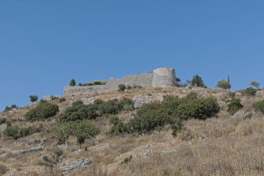 Sarande Arnavutluk 'taki Lekuresi Kalesi tarihi kalıntıları