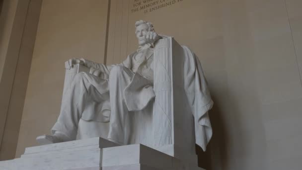 林肯纪念雕像在华盛顿特区乌萨 — 图库视频影像