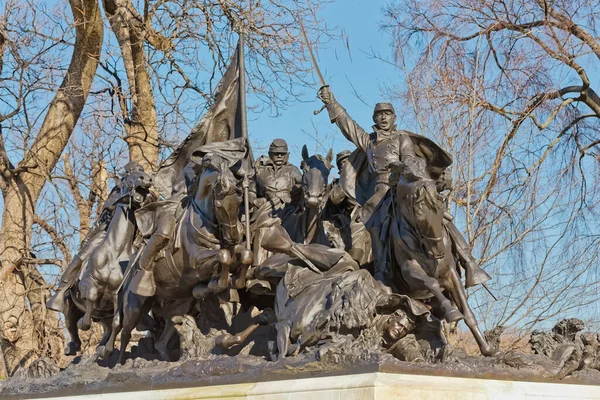 Kavallerieangriff Statue Bürgerkriegsdenkmal Washington dc — Stockfoto
