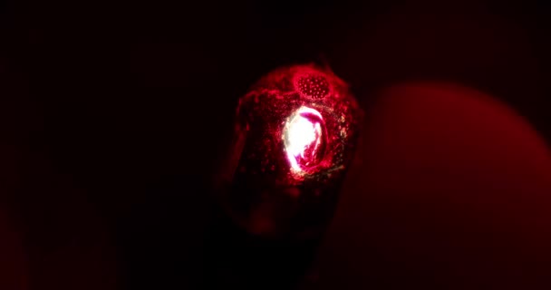 Rood kerstlicht close-up — Stockvideo