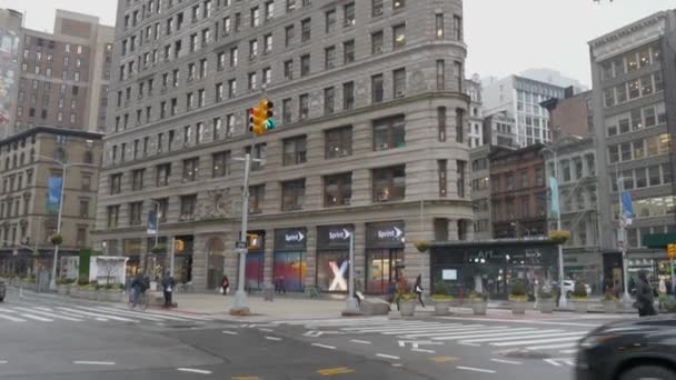 Edificio Flatiron en Nueva York — Vídeo de stock