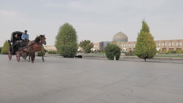 Isfahan Imam paseo en carruaje cuadrado — Vídeos de Stock