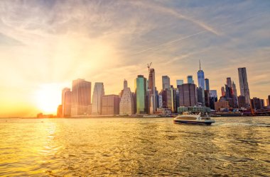 New York Manhattan gün batımı manzarası