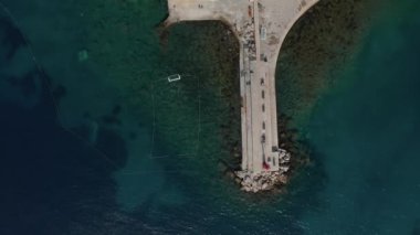Dubrovnik eski şehir panorama insansız hava aracı atışı