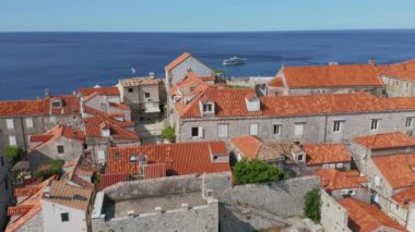 Dubrovnik eski şehir panorama insansız hava aracı atışı