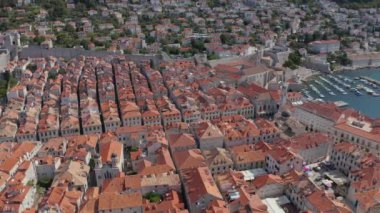 Dubrovnik eski kasaba Güney Panorama insansız hava aracı atışı