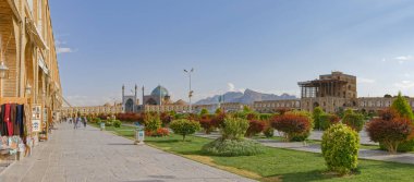 View at Ali Qapu Palace at Isfahan Imam Square clipart