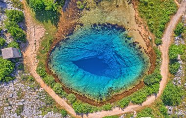 Hırvatistan 'ın Cetina Nehri' nin Kaynağı