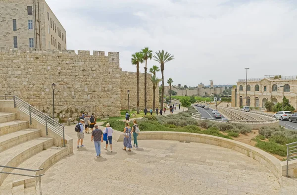 Borda ocidental da Cidade Velha de Jerusalém — Fotografia de Stock