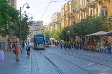 Kudüs 'ün batı kıyısındaki Jaffa sokağı Eski Şehir