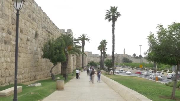 Bordure ouest de la vieille ville de Jérusalem — Video