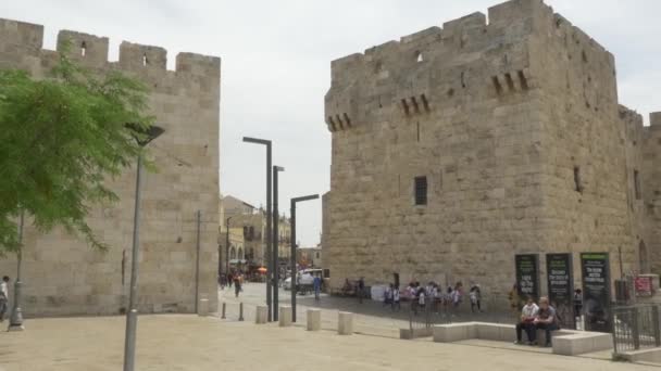 Jaffa Gate in Jerusalem — Stock Video